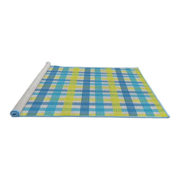 Serging Thickness of Machine Washable Transitional PaleGreen Rug, wshpat1560