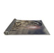 Thickness of Patterned Charcoal Black Novelty Rug, pat1563