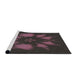 Serging Thickness of Machine Washable Transitional Mauve Taupe Purple Rug, wshpat1564