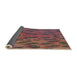 Thickness of Patterned Orange Salmon Pink Novelty Rug, pat1565