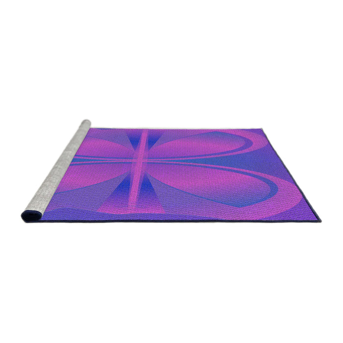 Serging Thickness of Machine Washable Transitional Purple Daffodil Purple Rug, wshpat1569