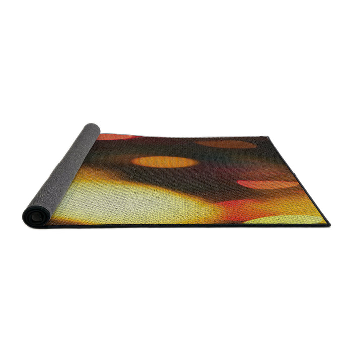 Thickness of Patterned Red Novelty Rug, pat157