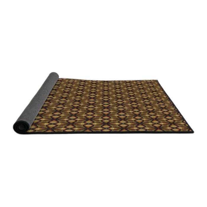 Thickness of Patterned Red Novelty Rug, pat1570
