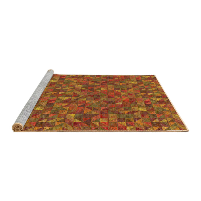 Serging Thickness of Machine Washable Transitional Orange Rug, wshpat1571