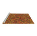 Serging Thickness of Machine Washable Transitional Orange Rug, wshpat1571