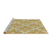 Serging Thickness of Machine Washable Transitional Khaki Gold Rug, wshpat1573