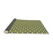 Thickness of Patterned Bold Yellow Novelty Rug, pat1574