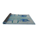 Thickness of Patterned Steel Blue Novelty Rug, pat158