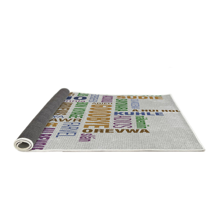 Thickness of Patterned Granite Gray Novelty Rug, pat1584