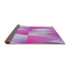 Thickness of Patterned Mauve Purple Novelty Rug, pat1587