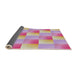 Thickness of Patterned Magenta Pink Novelty Rug, pat1588