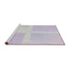 Serging Thickness of Patterned Lavender Purple Abstract Machine Washable Rug, wshpat1590