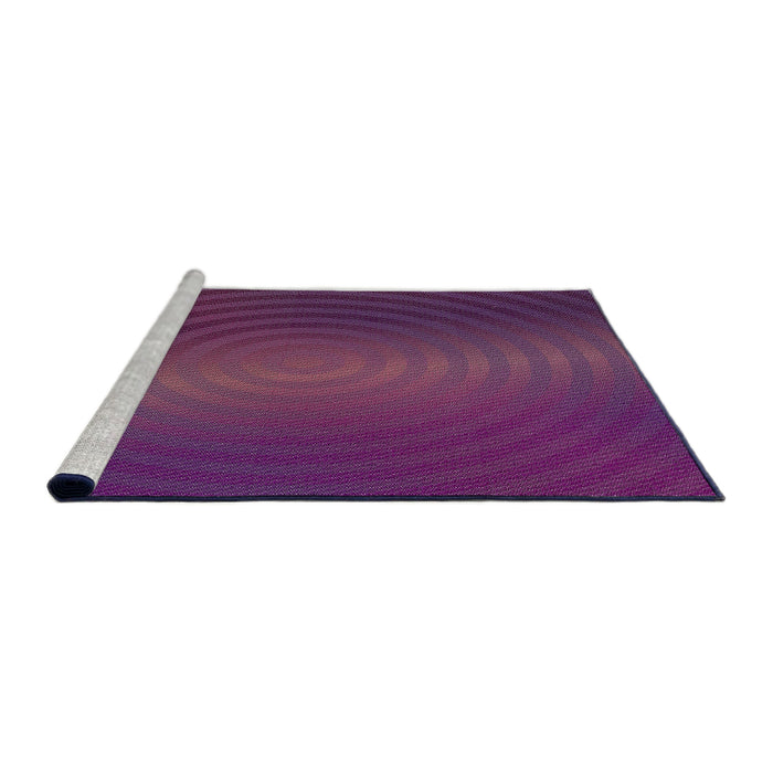 Serging Thickness of Machine Washable Transitional Plum Velvet Purple Rug, wshpat1593