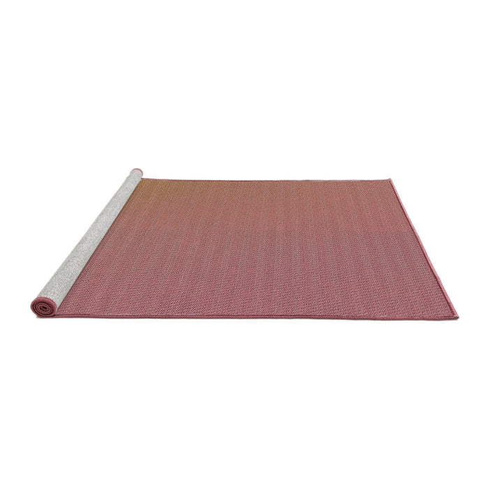 Serging Thickness of Machine Washable Transitional Salmon Pink Rug, wshpat1594