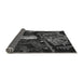 Thickness of Patterned Black Novelty Rug, pat1595