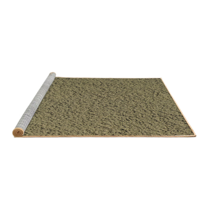 Serging Thickness of Machine Washable Transitional Brass Green Rug, wshpat1599