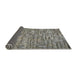 Thickness of Patterned Black Novelty Rug, pat1600