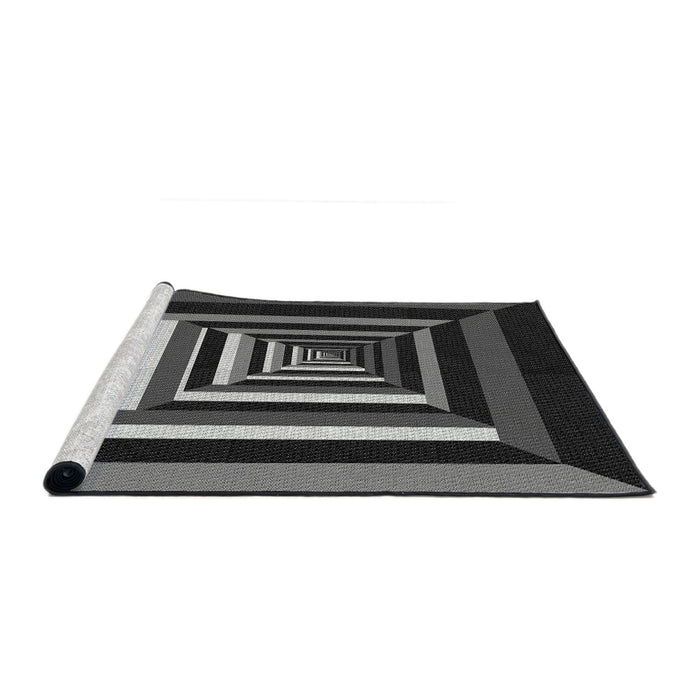 Serging Thickness of Patterned Mid Gray Abstract Machine Washable Rug, wshpat1604