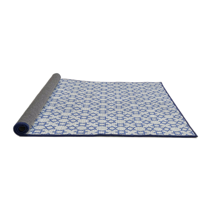 Thickness of Patterned Water Blue Novelty Rug, pat1607