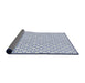 Thickness of Patterned Water Blue Novelty Rug, pat1607