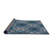 Thickness of Patterned Dark Blue Grey Blue Novelty Rug, pat1611