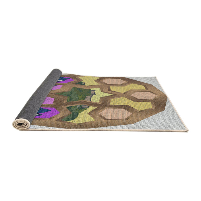 Thickness of Patterned Brown Novelty Rug, pat1613