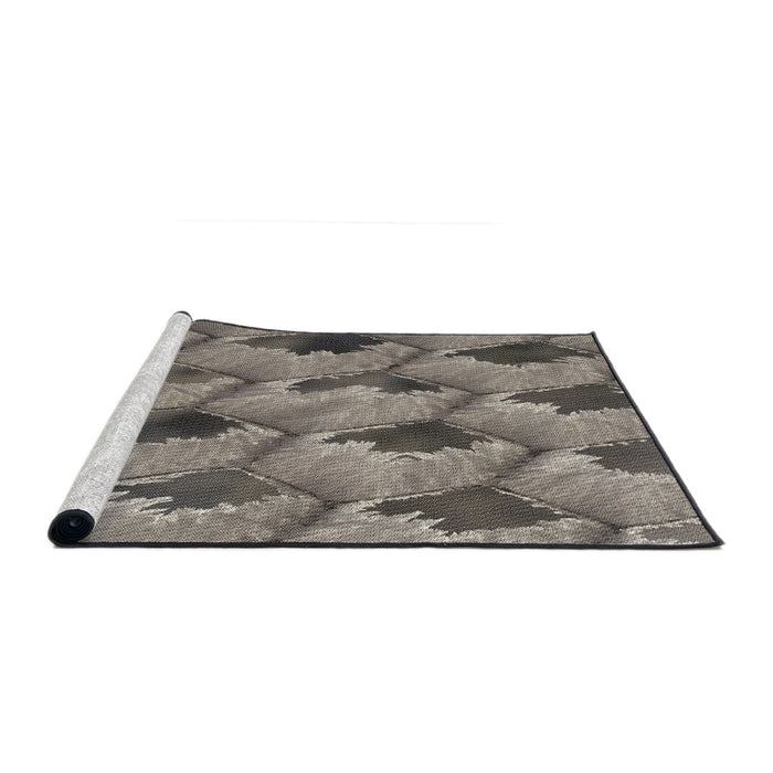 Serging Thickness of Machine Washable Transitional Black Rug, wshpat162