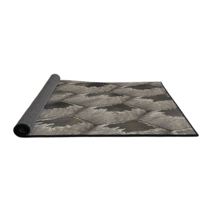 Thickness of Patterned Black Novelty Rug, pat162