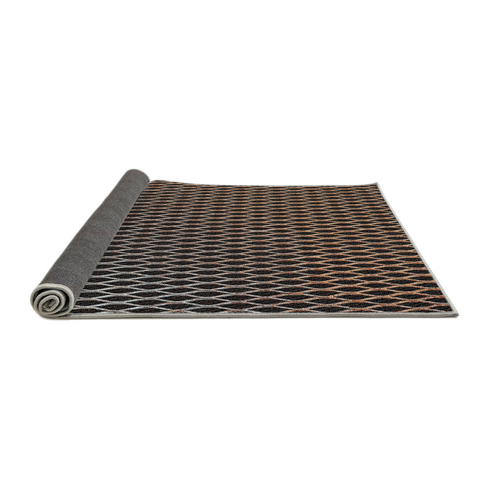 Thickness of Patterned Black Novelty Rug, pat1620