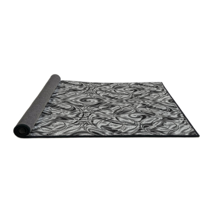 Thickness of Patterned Light Black Novelty Rug, pat1623