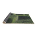 Thickness of Patterned Green Novelty Rug, pat1624