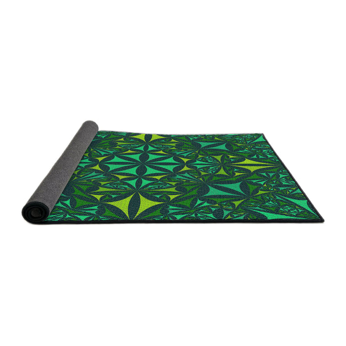 Thickness of Patterned Lime Green Novelty Rug, pat1625