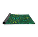 Thickness of Patterned Lime Green Novelty Rug, pat1625