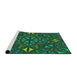 Serging Thickness of Machine Washable Transitional Lime Green Rug, wshpat1625