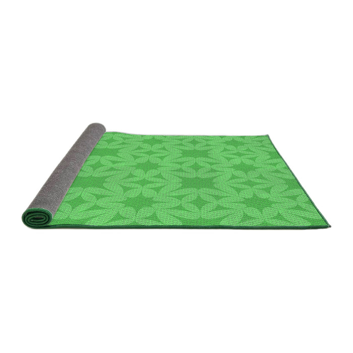 Thickness of Patterned Neon Green Novelty Rug, pat1627