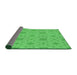 Thickness of Patterned Neon Green Novelty Rug, pat1627