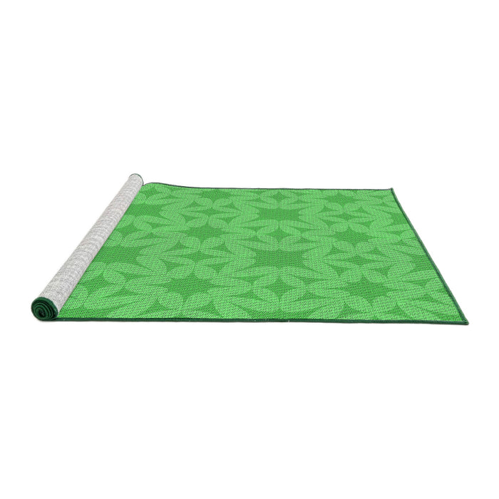 Serging Thickness of Machine Washable Transitional Neon Green Rug, wshpat1627