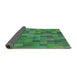 Thickness of Patterned Green Novelty Rug, pat1628