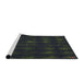 Serging Thickness of Patterned Black Abstract Machine Washable Rug, wshpat1629
