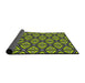 Thickness of Patterned Green Novelty Rug, pat1633