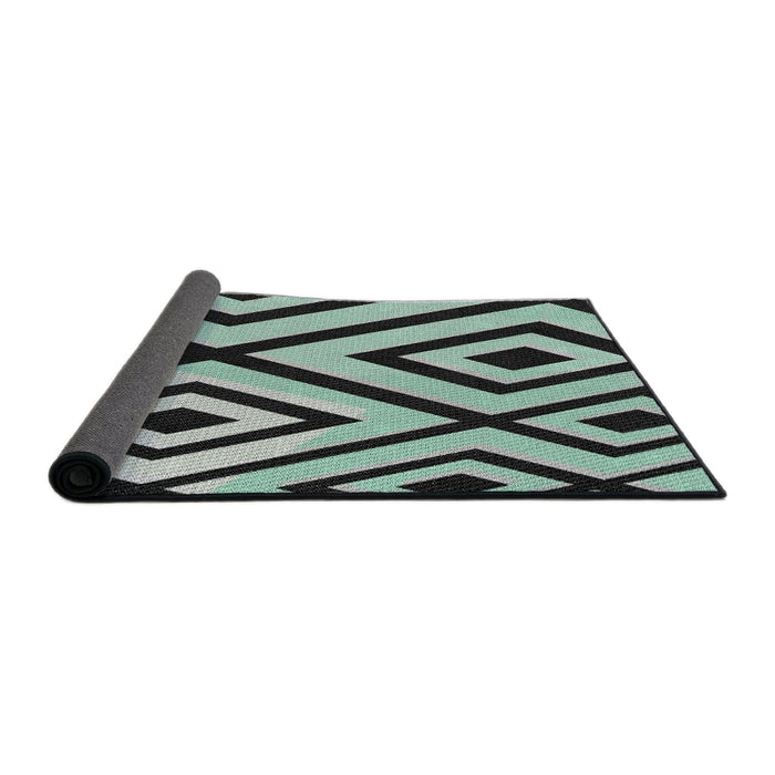 Thickness of Patterned Mint Green Novelty Rug, pat1634