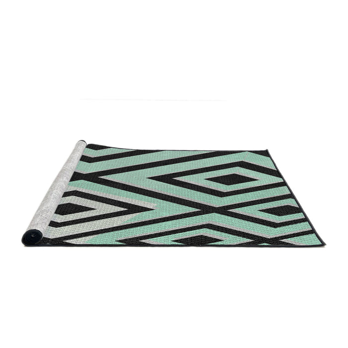 Serging Thickness of Machine Washable Transitional Magic Mint Green Rug, wshpat1634