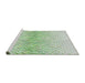 Serging Thickness of Machine Washable Transitional Green Rug, wshpat1636