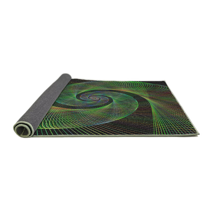 Thickness of Patterned Mid Gray Novelty Rug, pat1639