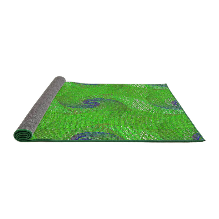 Thickness of Patterned Neon Green Modern Rug, pat1640