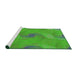 Serging Thickness of Machine Washable Transitional Neon Green Rug, wshpat1640