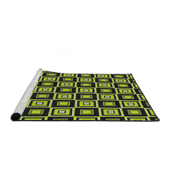 Serging Thickness of Patterned Mid Gray Abstract Machine Washable Rug, wshpat1642