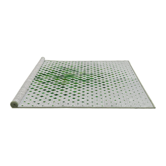 Serging Thickness of Patterned Sage Green Abstract Machine Washable Rug, wshpat1644