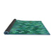 Thickness of Patterned Turquoise Green Novelty Rug, pat1645