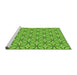 Serging Thickness of Machine Washable Transitional Yellow Green Rug, wshpat1646